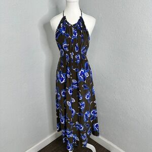 Diane Von Furstenberg Silk Tatiana Halter Wide Leg Romper Size 2